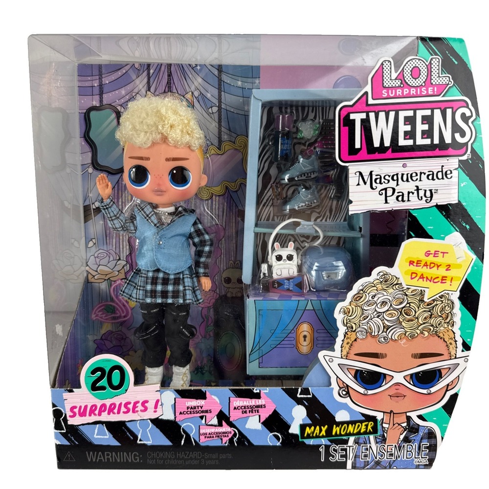 LOL Surprise Tweens Masquerade Party Max Wonder Boy Doll 20 Surprises New